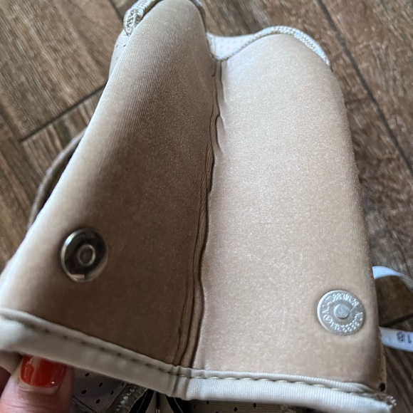 NWOT ah•dorned Neoprene perforated shoulder tan bag - Picture 9 of 16